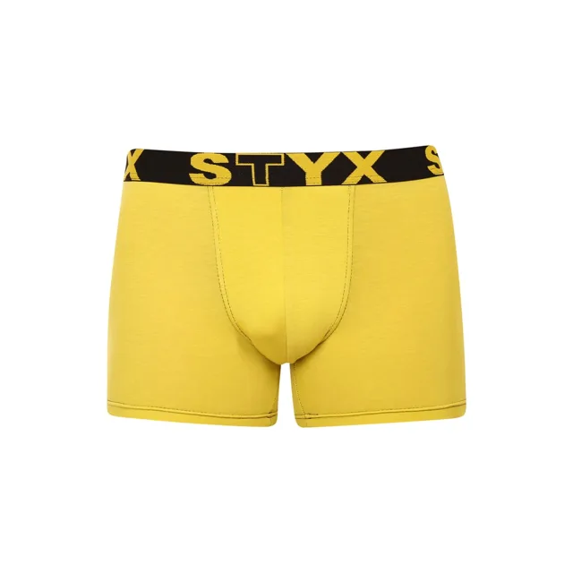 Styx Pánské boxerky long sportovní guma zelenožluté (U1065) XXL