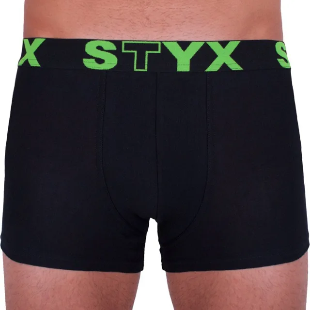 Styx Pánské boxerky sportovní guma nadrozměr černé (R962) 5XL