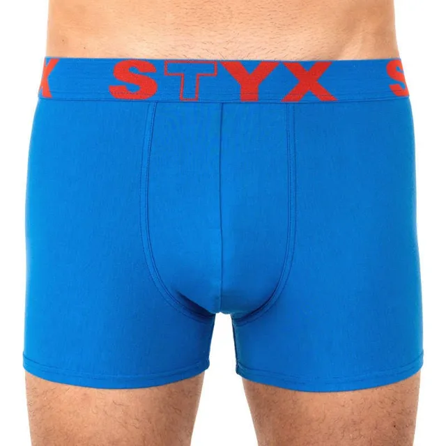 Styx Pánské boxerky sportovní guma nadrozměr modré (R967) 4XL