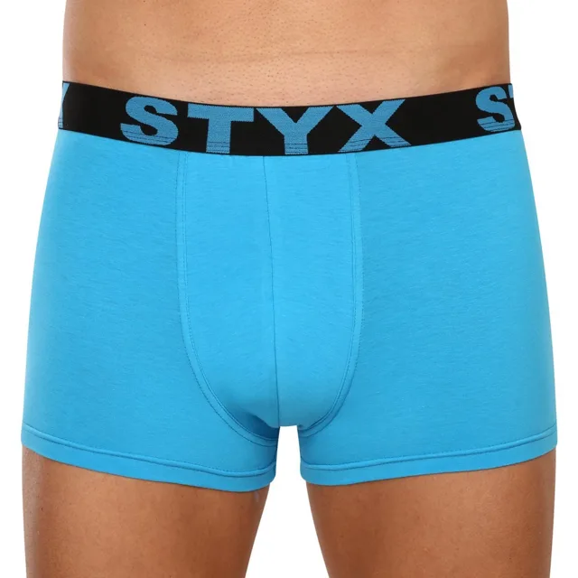 Styx Pánské boxerky sportovní guma nadrozměr světle modré (R1169) 4XL