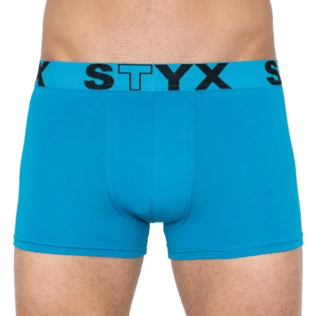 Styx Pánské boxerky sportovní guma nadrozměr světle modré (R969) 3XL