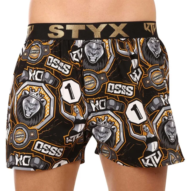 Styx Pánské trenky art / KTV sportovní guma - černá guma (BTC1655) S