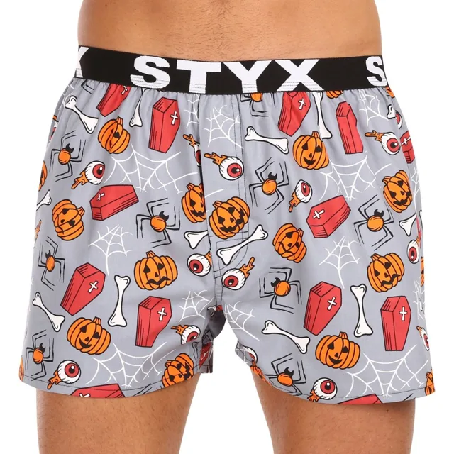 Styx Pánské trenky art sportovní guma Halloween rakve (B1752) S