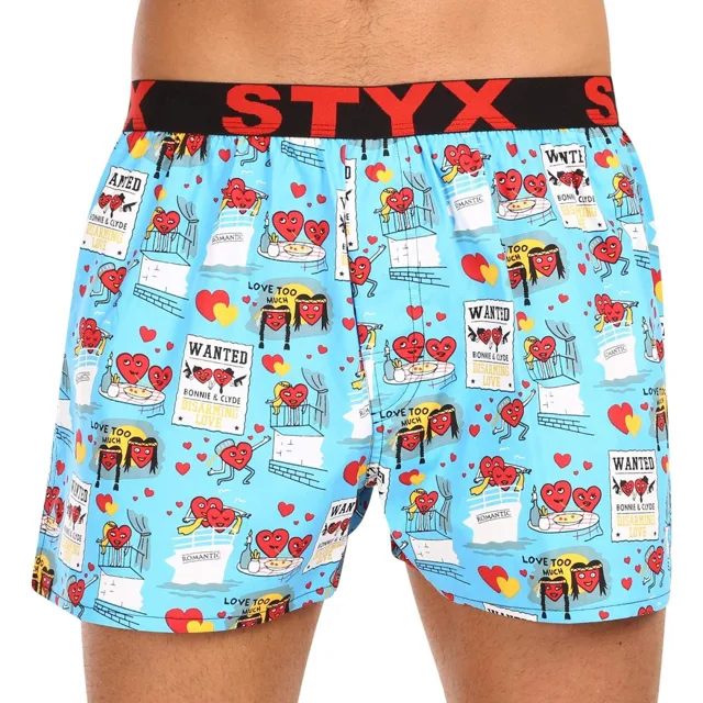 Styx Pánské trenky art sportovní guma Valentýn páry (B1756) M