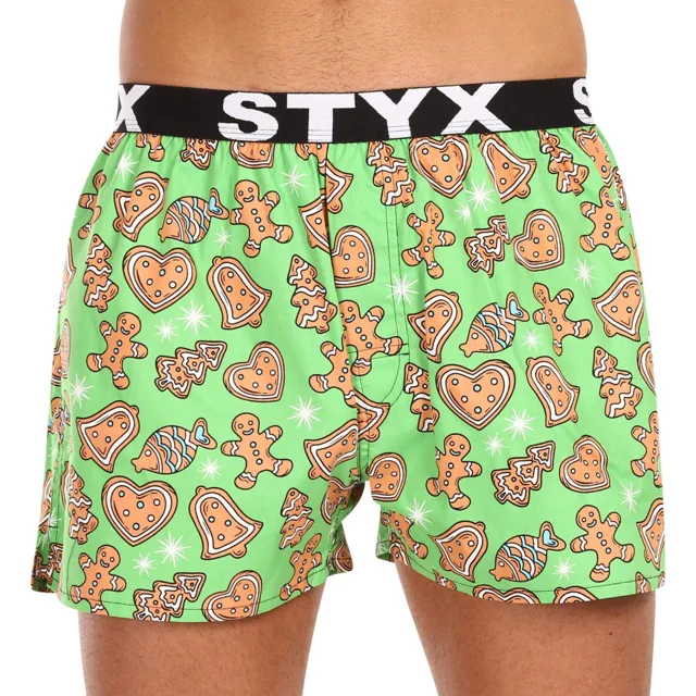 Styx Pánské trenky art sportovní guma Vánoce perníčky (B1753) M