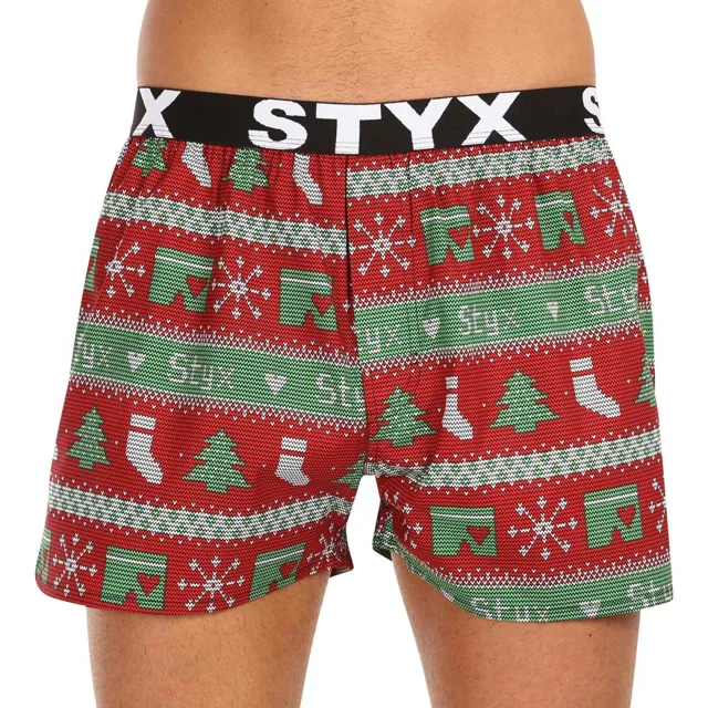 Styx Pánské trenky art sportovní guma Vánoce pletené (B1658) XXL