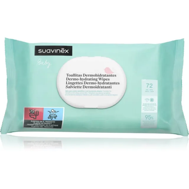 Suavinex Baby Dermo-hydrating Wipes vlhčené ubrousky na obličej a tělo 72 ks
