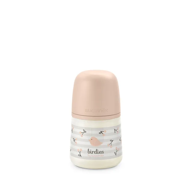 Suavinex Kojenecká láhev fyziologická BIRDIES S 150 ml 1 ks růžová