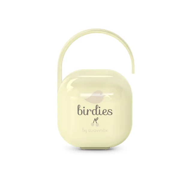 Suavinex Krabička na dudlík BIRDIES 1 ks žlutá