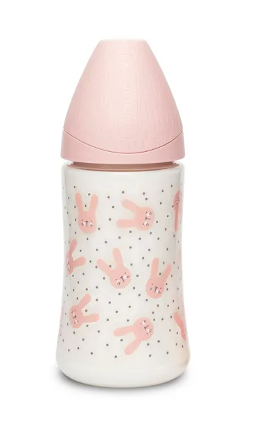 Suavinex Premium Hygge Láhev 0m+ 270 ml 1 ks králík růžový
