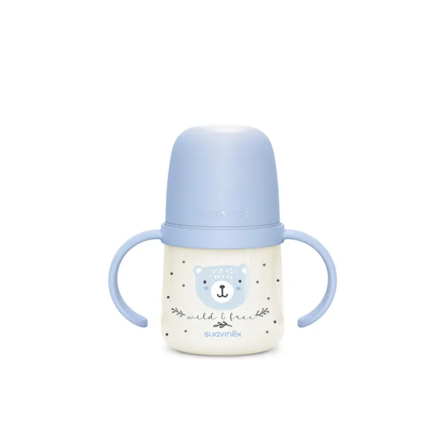 Suavinex První láhev s oušky WILD&FREE 150 ml 1 ks modrá