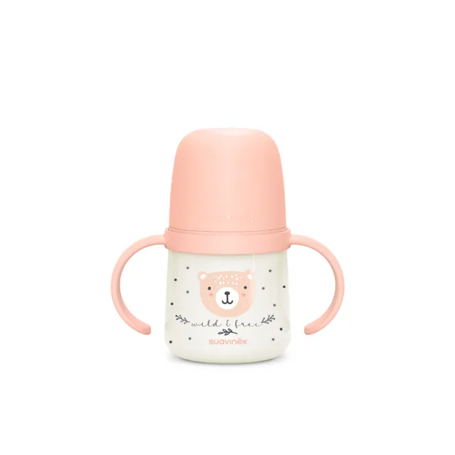 Suavinex První láhev s oušky WILD&FREE 150 ml 1 ks růžová