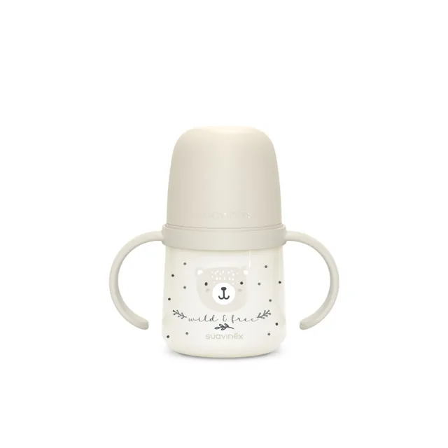 Suavinex První láhev s oušky WILD&FREE 150 ml 1 ks šedá