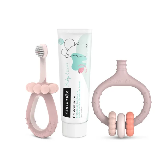 Suavinex Sada na ústní hygienu 3 ks růžová