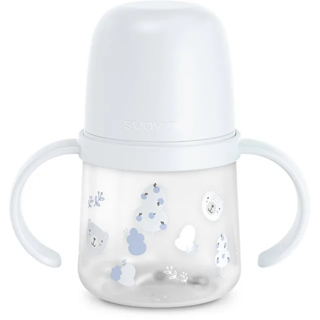 Suavinex Wild & Free Bottle With Soft Spout láhev s držadly Blue 150 ml