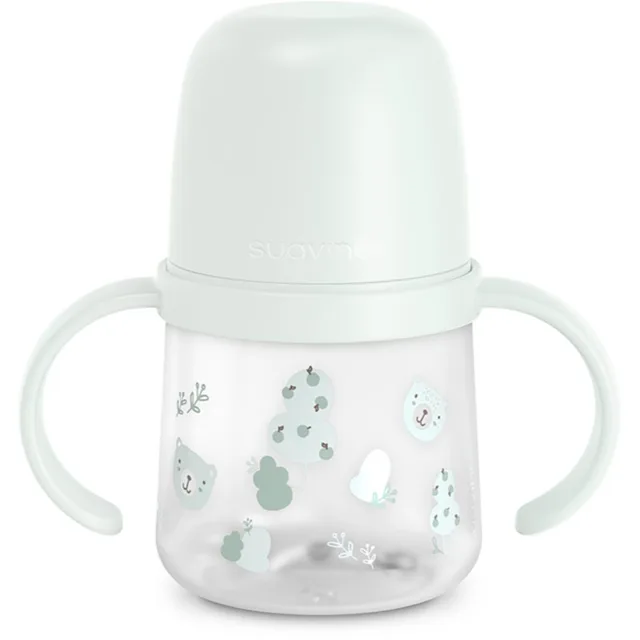 Suavinex Wild & Free Bottle With Soft Spout láhev s držadly Green 6m+ 150 ml