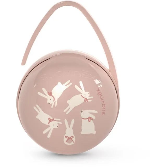 Suavinex Wonderland Duo Soother Case krabička na dudlík Pink Bunny 1 ks