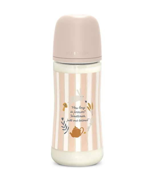 Suavinex Wonderland Kojenecká láhev průtok L 6m+ 360 ml 1 ks růžová