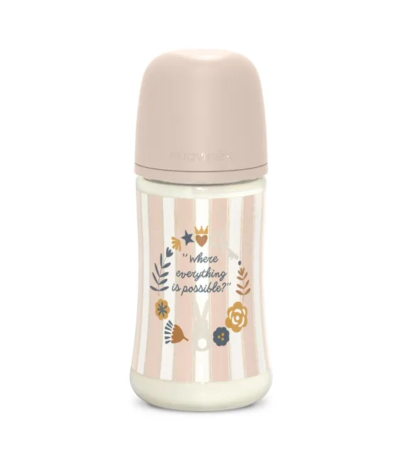 Suavinex Wonderland Kojenecká láhev průtok M 3m+ 270 ml 1 ks růžová