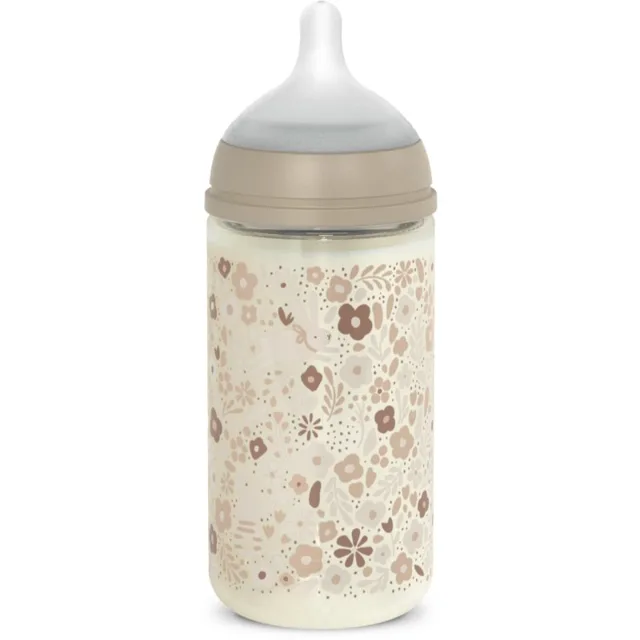 Suavinex Wonderland SX PRO +3 MF dětská láhev Cream-Coloured Flower 240 ml