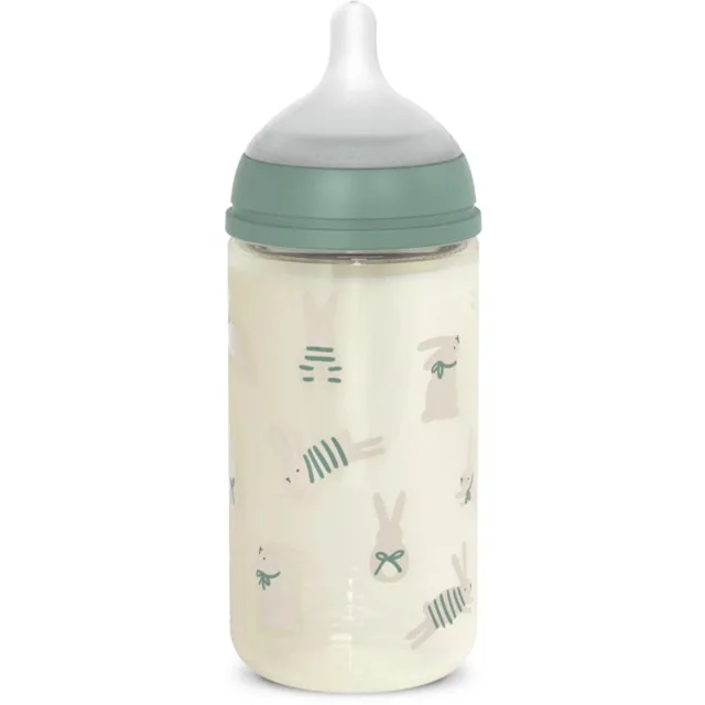 Suavinex Wonderland SX PRO +3 MF dětská láhev Green Rabbit 240 ml