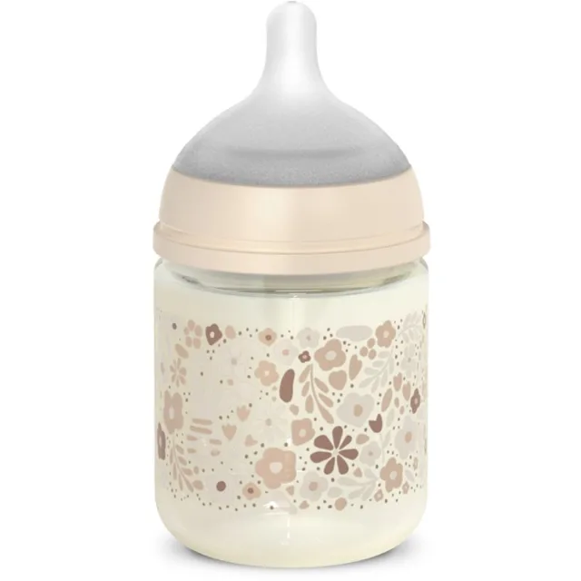 Suavinex Wonderland SX Pro Physiological Anti-Colic Glass skleněná kojenecká láhev +0 SF Cream Flower 120 ml