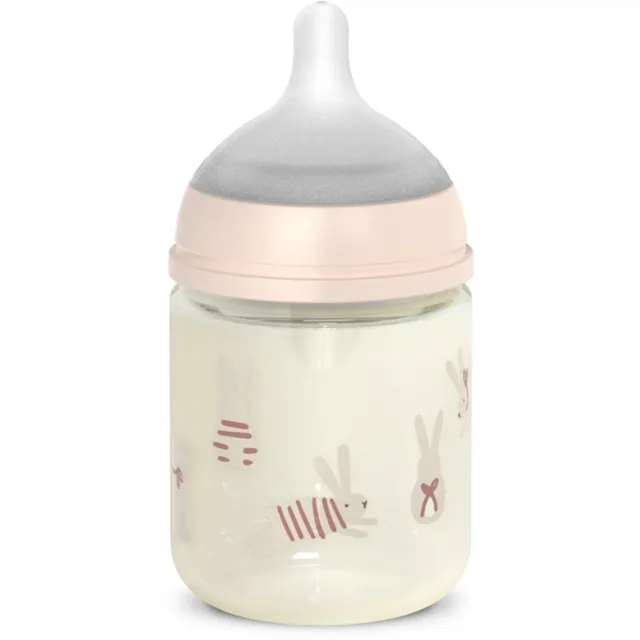 Suavinex Wonderland SX Pro Physiological Anti-Colic Glass skleněná kojenecká láhev SX PRO +0 SF Pink Bunny 120 ml