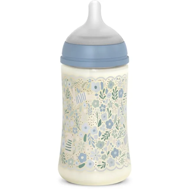 Suavinex Wonderland SX Pro Physiological Anti-Colic kojenecká láhev M Medium Flow 3 m+ Blue Flower 270 ml