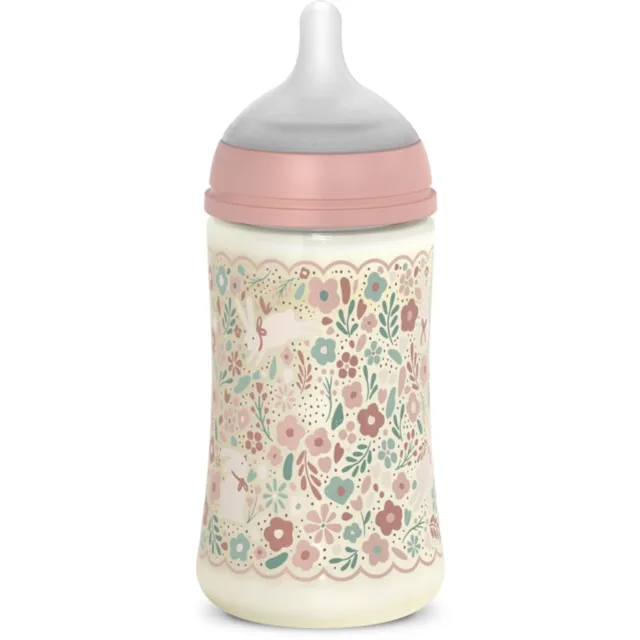 Suavinex Wonderland SX Pro Physiological Anti-Colic kojenecká láhev M Medium Flow 3 m+ Pink Flower 270 ml