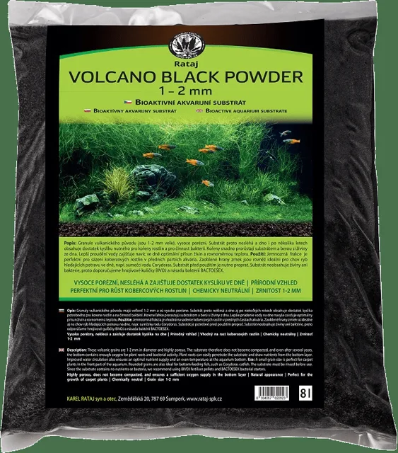 Substrát Rataj Volcano Black Powder 8l