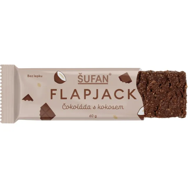 Šufan Flapjack tyčinka bez lepku příchuť Chocolate with coconut 60 g