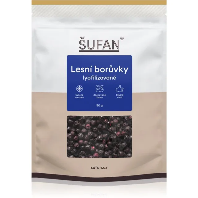 Šufan Lesní borůvky lyofilizované mrazem sušené ovoce borůvka 50 g