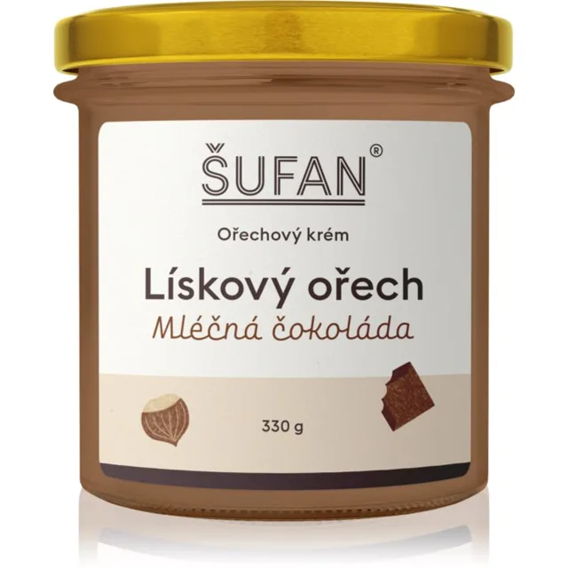 Šufan Lískový ořech s mléčnou čokoládou ořechová pomazánka s čokoládou 330 g