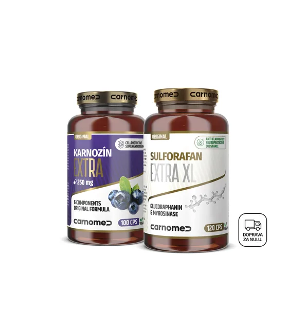 Sulforafan EXTRA XL 120 cps + Karnozín EXTRA Pure&Strong 250 mg 100 cps