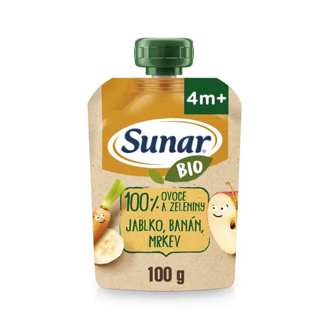 Sunar BIO kapsička Jablko banán mrkev 100g
