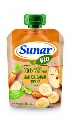 Sunar BIO kapsička Jablko banán mrkev 100g