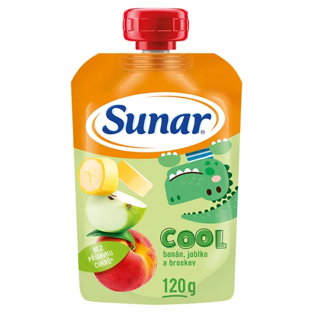 SUNAR Cool ovocná kapsička broskev banán jablko 12m+ 120 g
