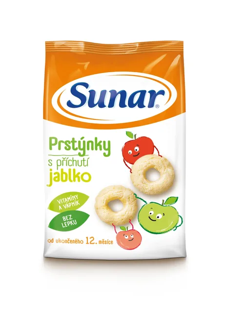 Sunar dětský snack jablkové prstýnky 50g