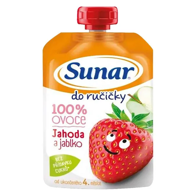 SUNAR Do ručičky ovocná kapsička jahoda 4m+ 100 g