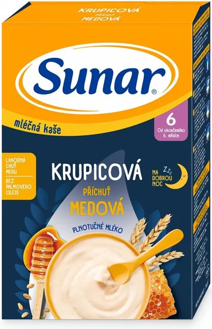 Sunar Ml.krupicová kaše Medová na dobrou noc 210 g