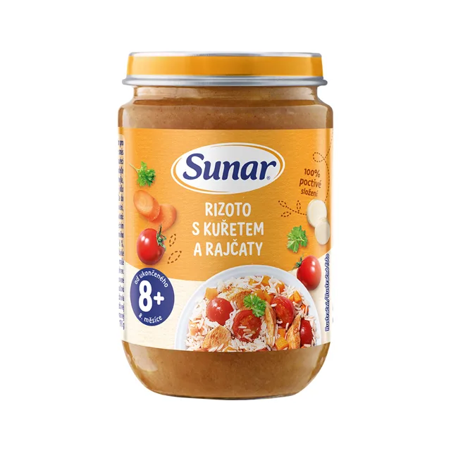 Sunar Příkrm Rizoto s kuřetem a rajčaty 8m+ 190 g