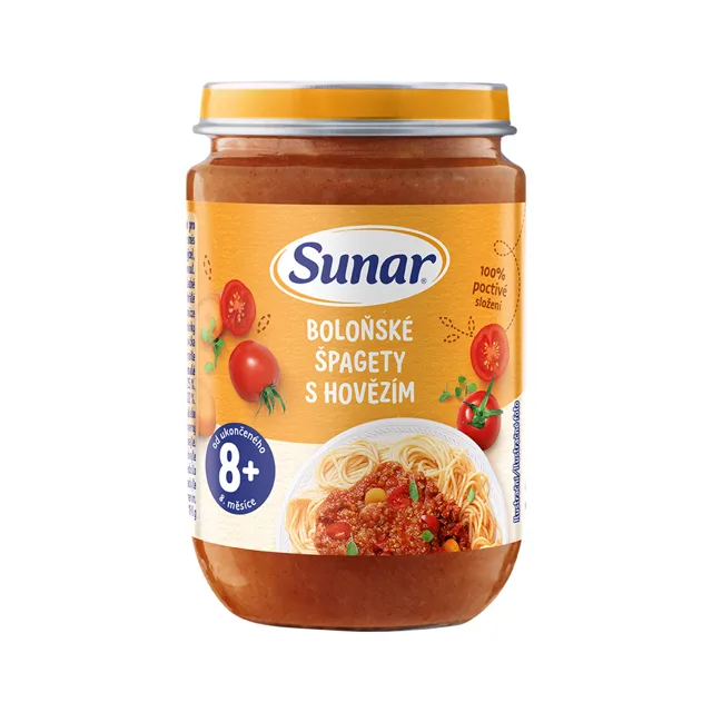 Sunar Příkrm Špagety s boloňskou omáčkou 8m+ 190 g