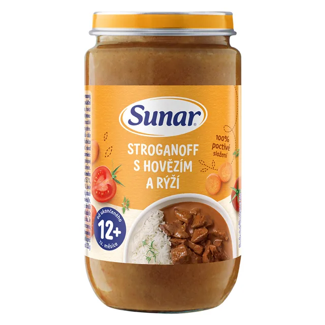 Sunar Příkrm Stroganoff s hovězím a rýží 12m+ 235 g