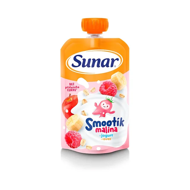 SUNAR Smootík malina jogurt oves kapsička 12m+ 120 g