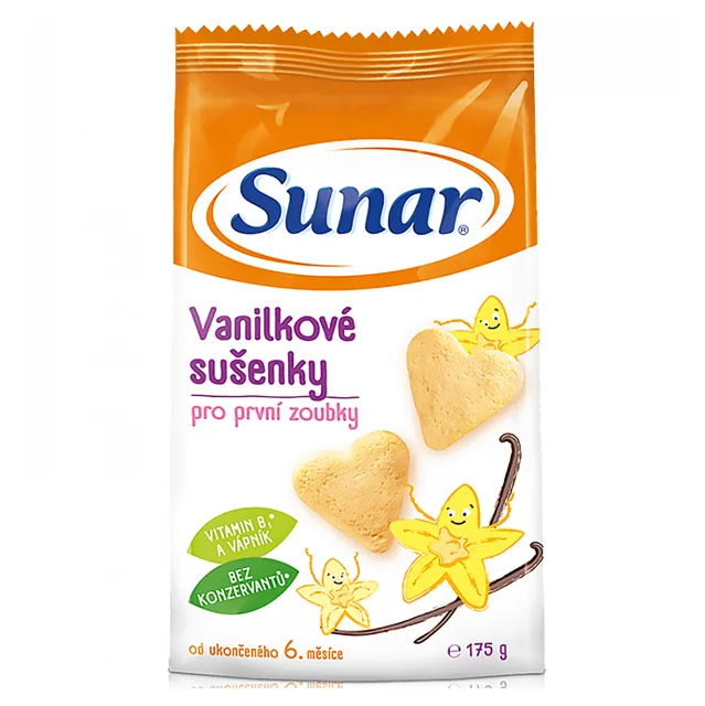SUNAR Vanilkové sušenky pro děti 6m+ 175 g
