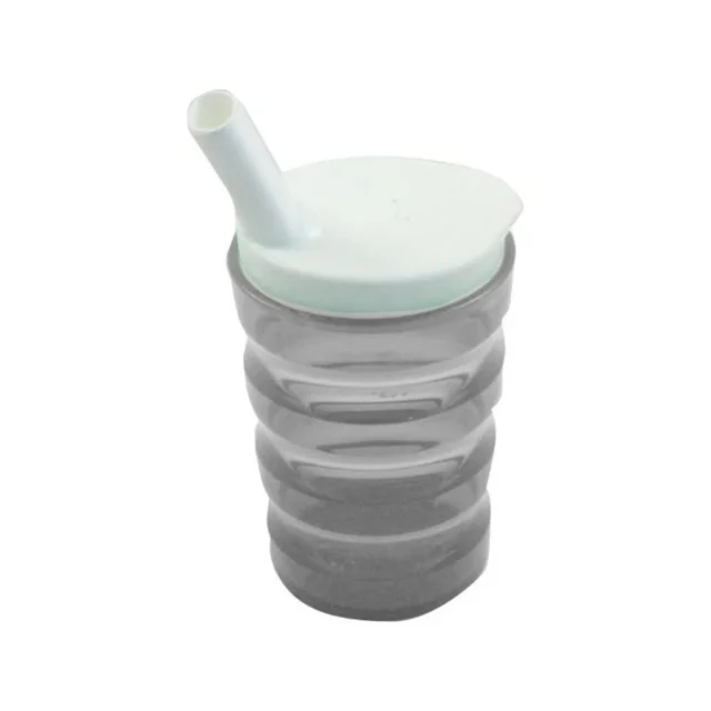 SUNDO Ergonomický hrnek s víčkem s náustkem pro pití a ventilkem, šedá