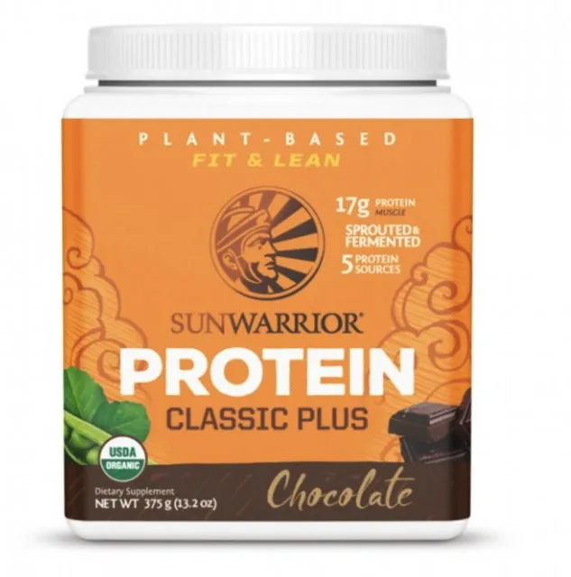 Sunwarrior Classic Plus Organic Protein, čokoládový, BIO, 375 g