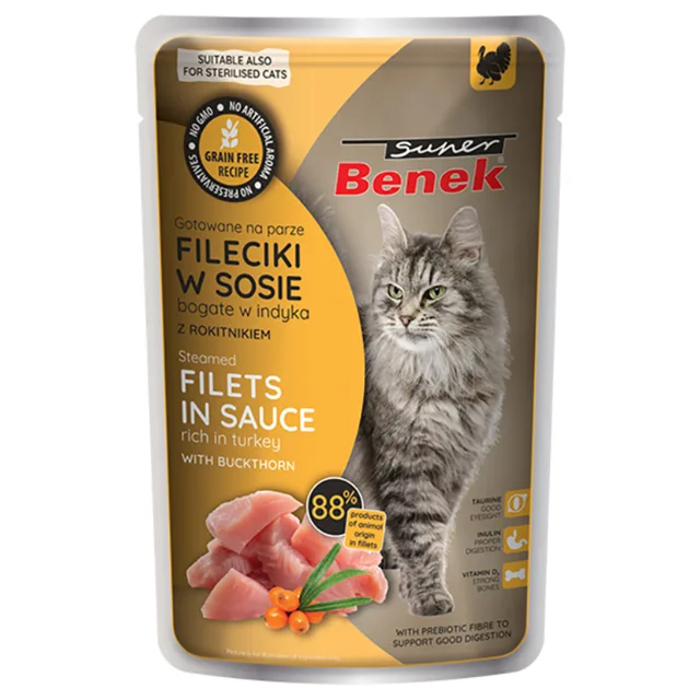 Super Benek filé na páře bez obilovin 28 x 85 g - hovězí s rajčaty v omáčce