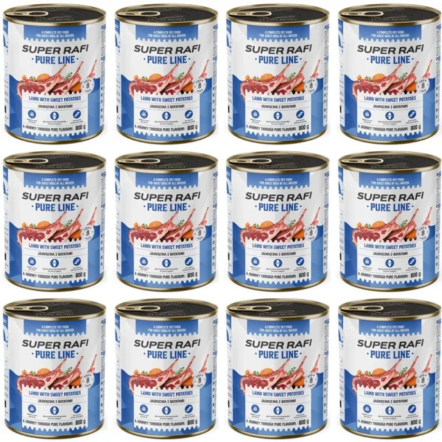 SUPER RAFI Pure Line jehněčí s batáty 12x800g konzervy pro psy