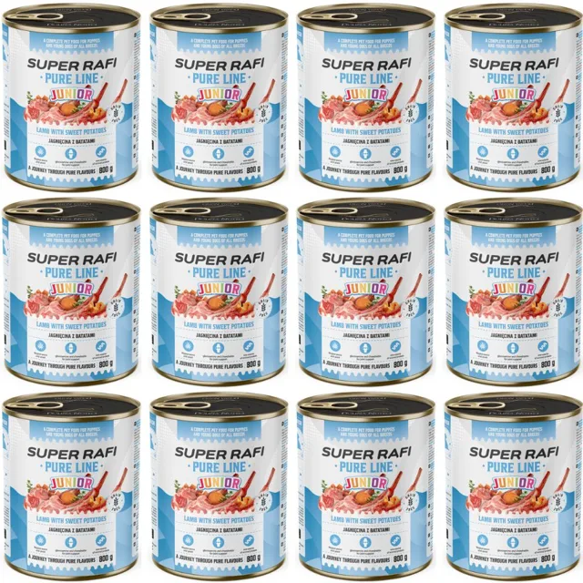 SUPER RAFI Pure Line Junior jehněčí s batáty 12x800g konzervy pro štěňata a mladé psy
